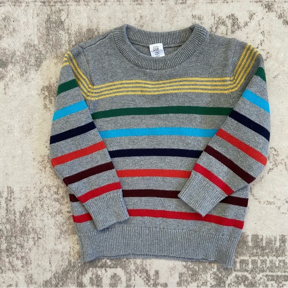 Boys 3T Clothing Bundle with Gap Sweater Red Vest and Denim Overalls - Picture 2 of 12